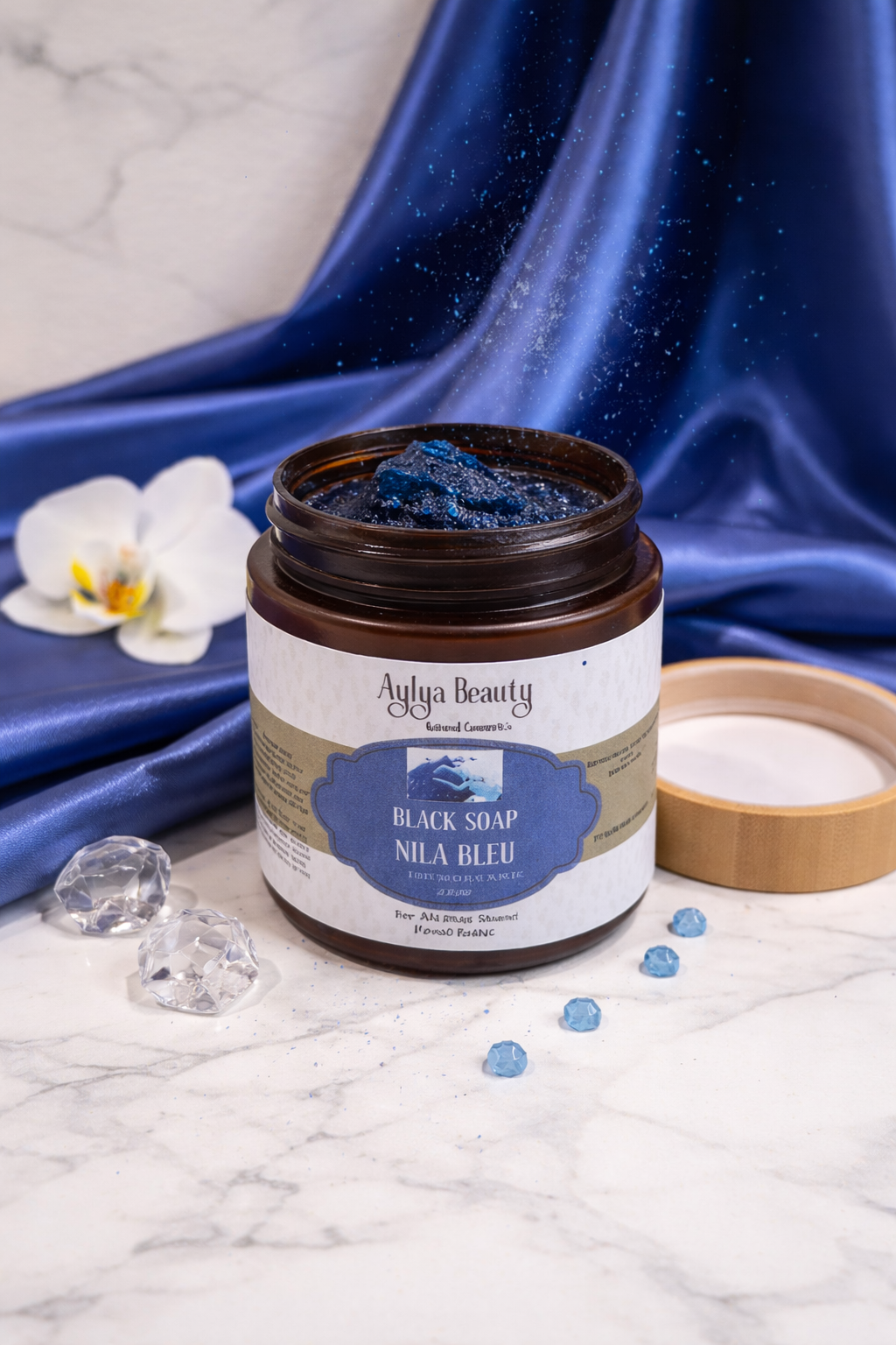 Schwarze Seife mit Blauem Nila